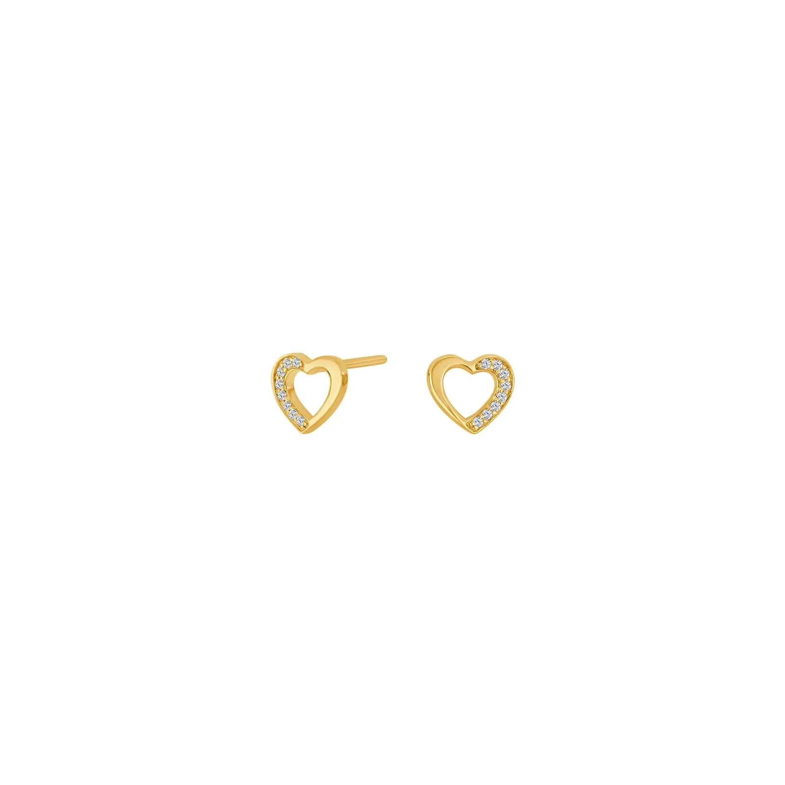 14kt. Guld hjerteørestikker m. 0,04ct TW/SI