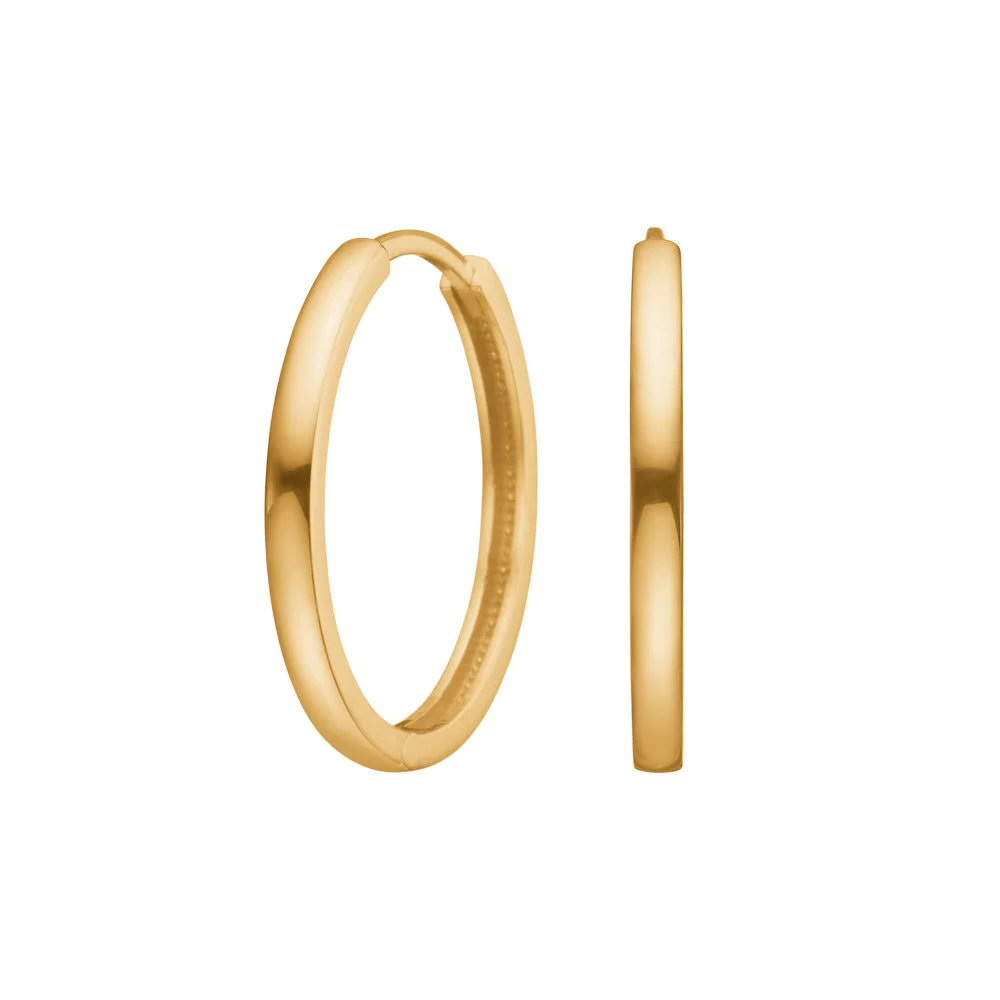 14kt. guldcreoler 2x20mm