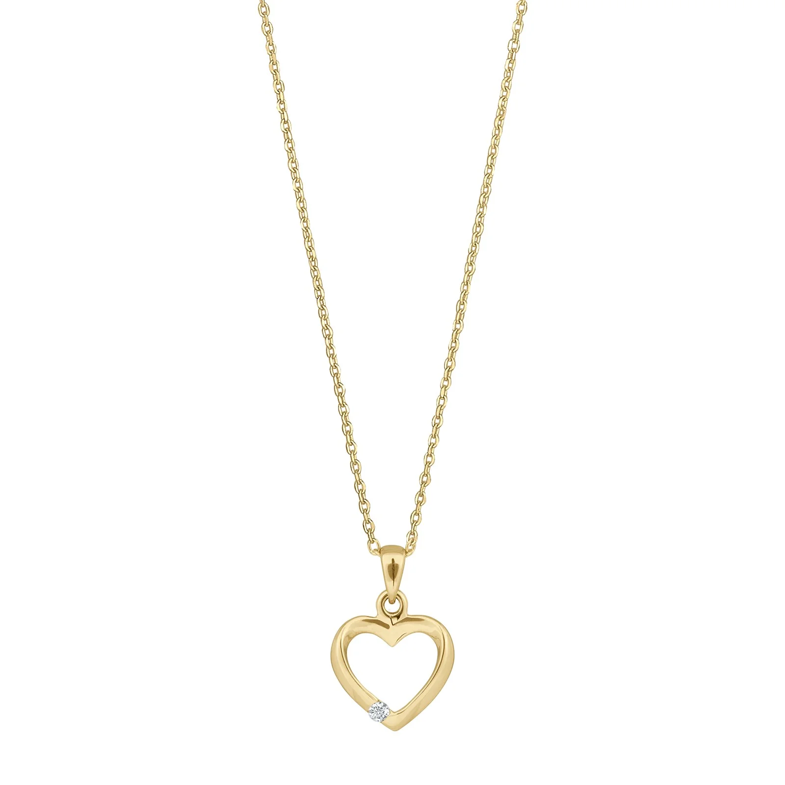14kt. guldhjerte m/dia. 0.022ct W/SI inkl. forg.