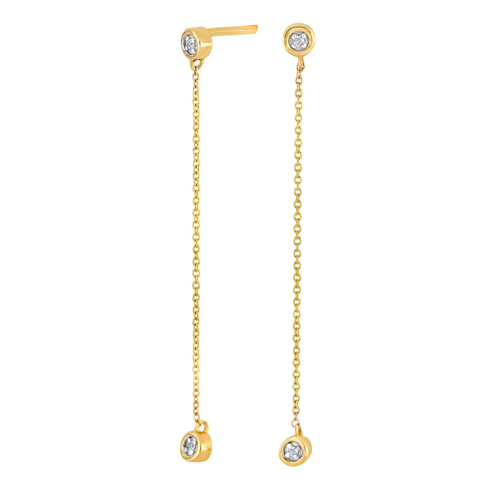 14kt. guldørehænger m/dia. 0.02ct W/SI