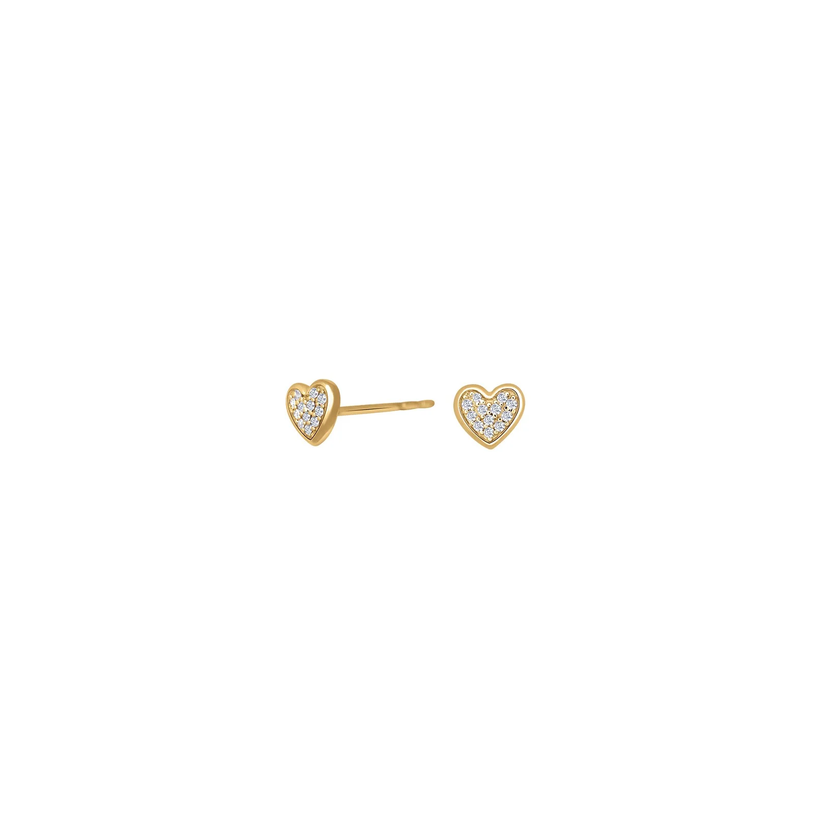 14kt. guldørestiker hjerte m/dia. 0.05ct W/SI