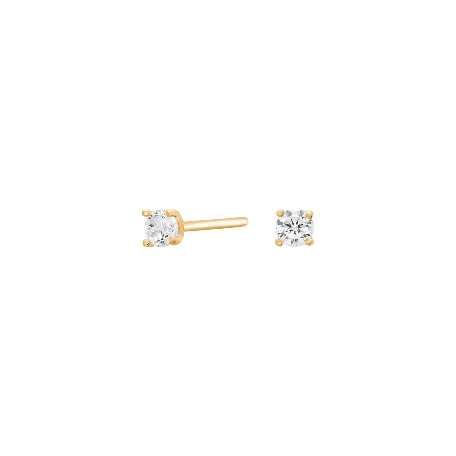 14kt. guldørestikker i 4 grabber m/3mm cz