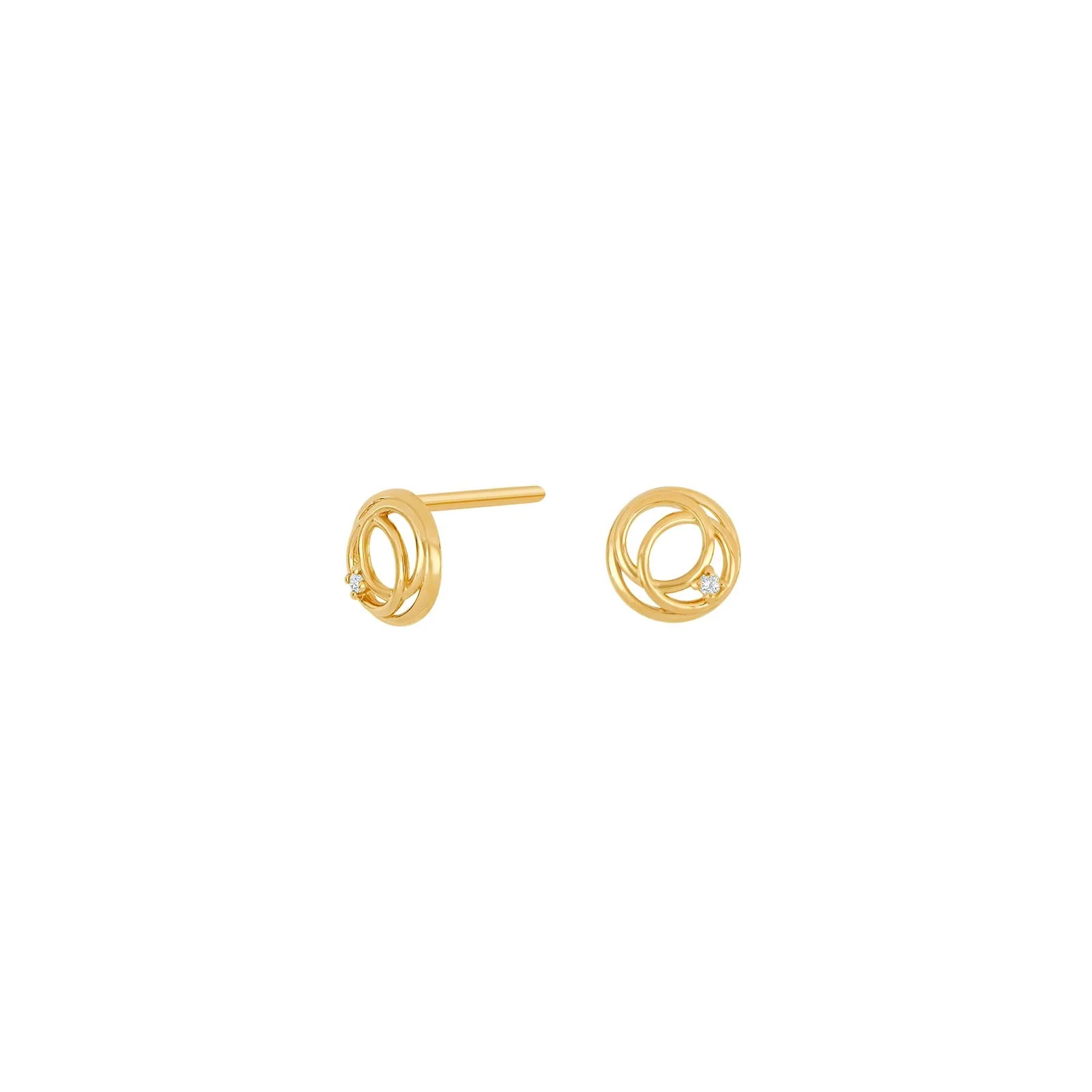 14kt. guldørestikker m. 0,01ct W/SI