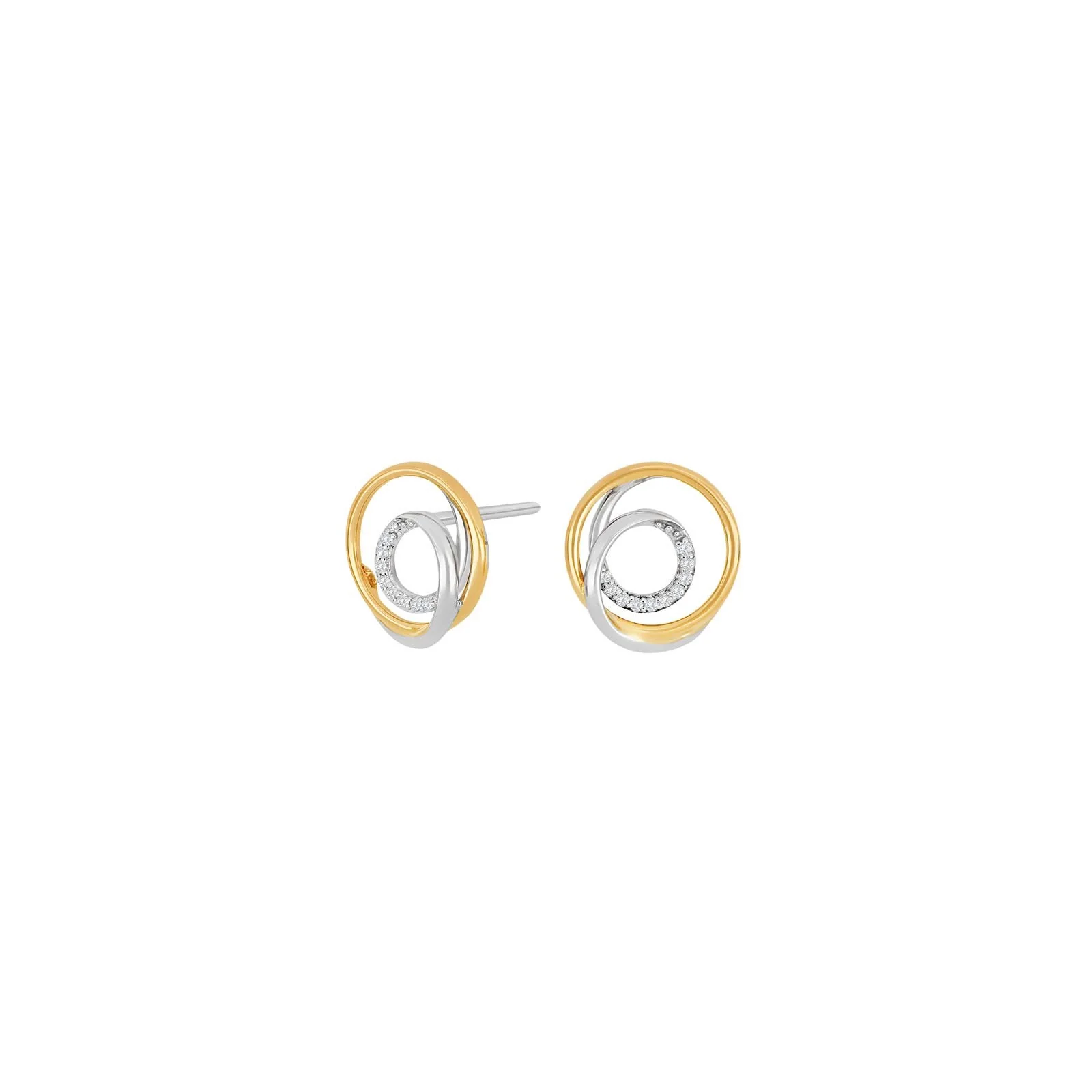 14kt. guldørestikker m. 0,04ct TW/SI