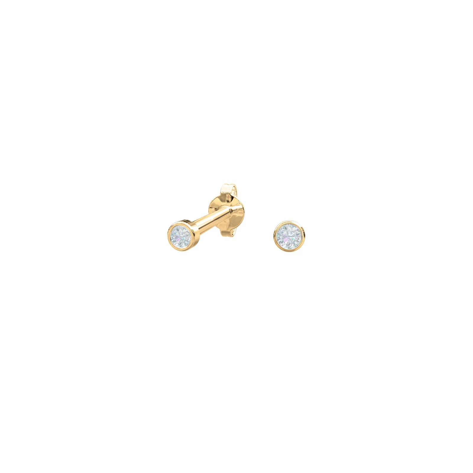 14kt. guldørestikker m/1 dia 0,028ct 1,5mm