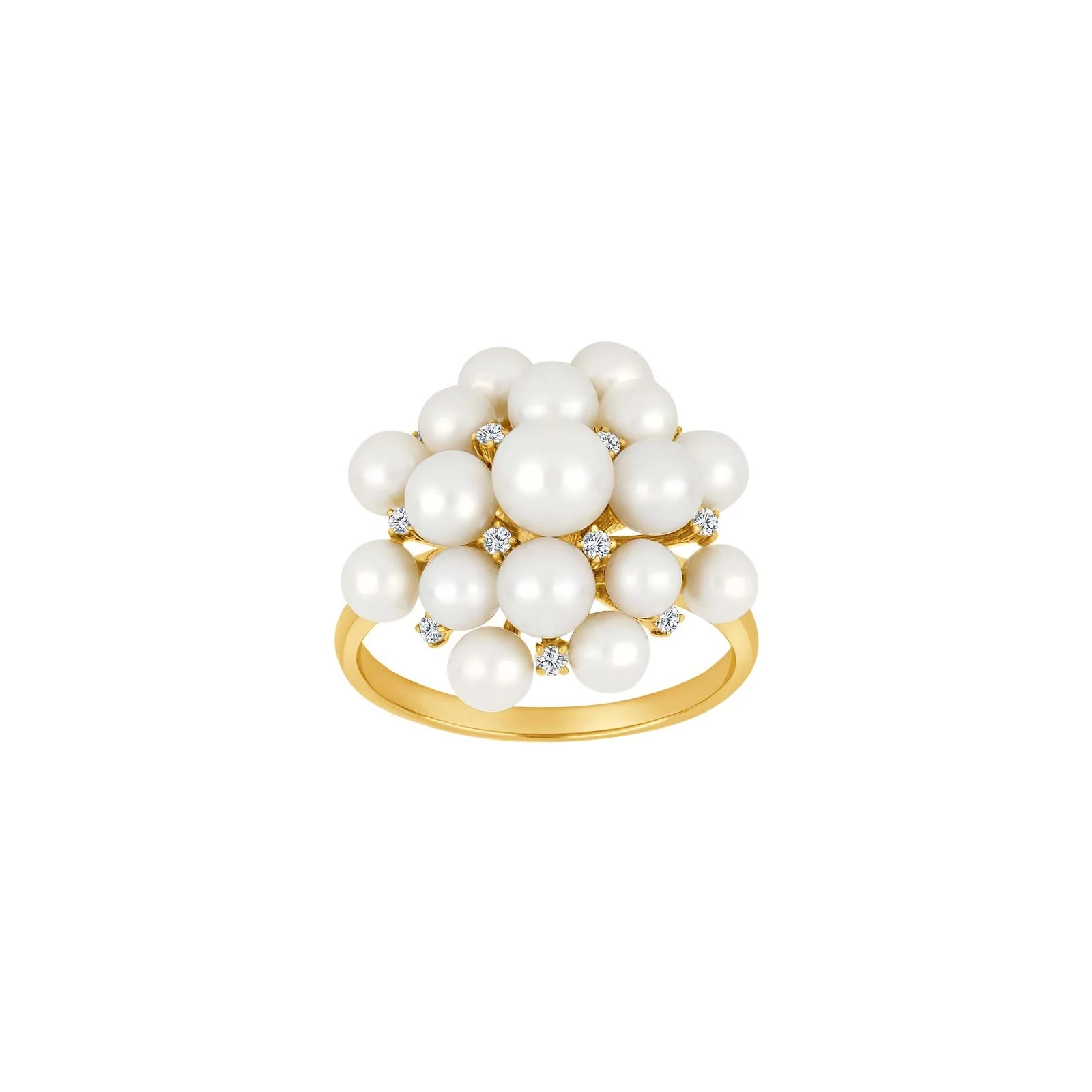 14kt. guldring m. 0,11ct TW/SI og fvkp.