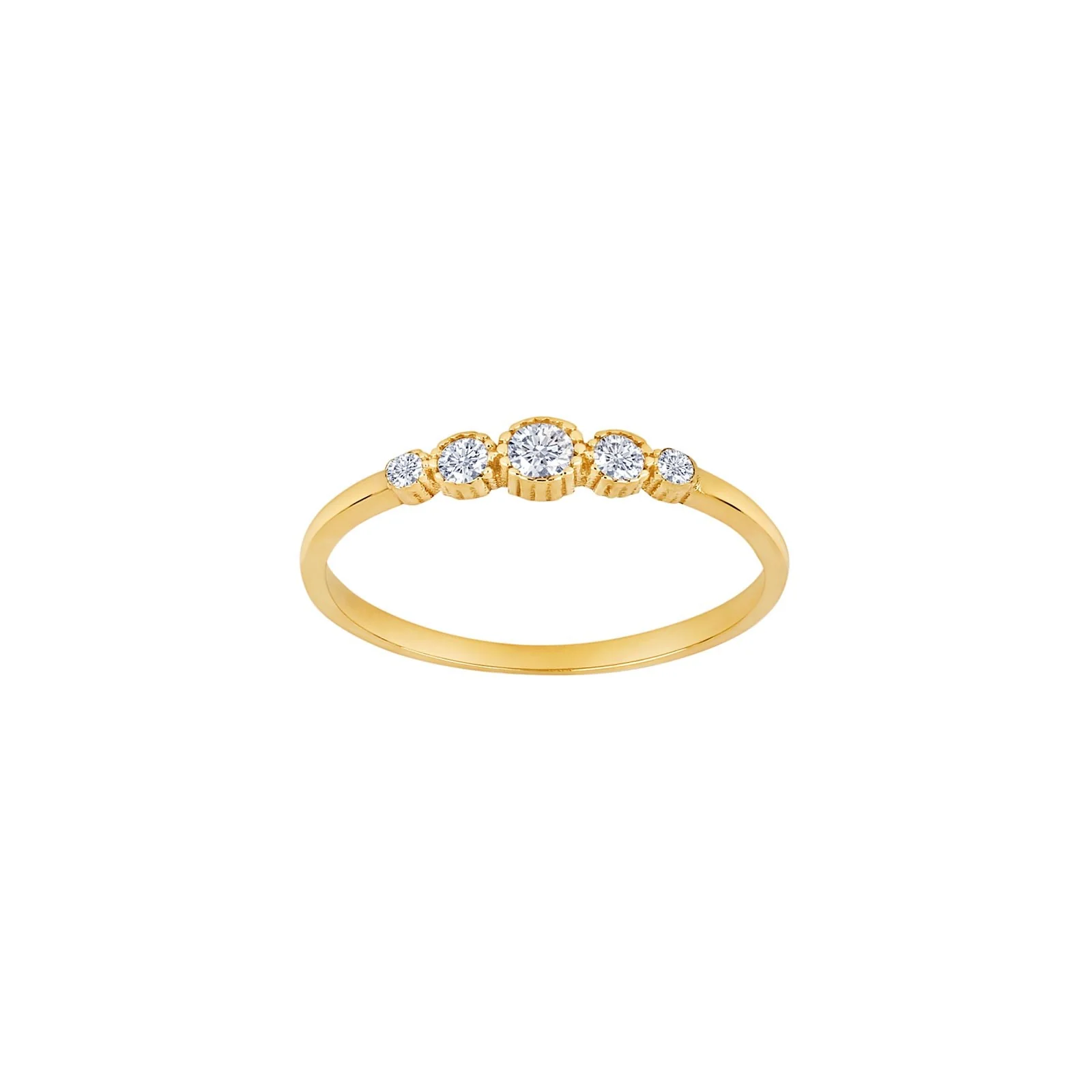 14kt. guldring m/5 x cz