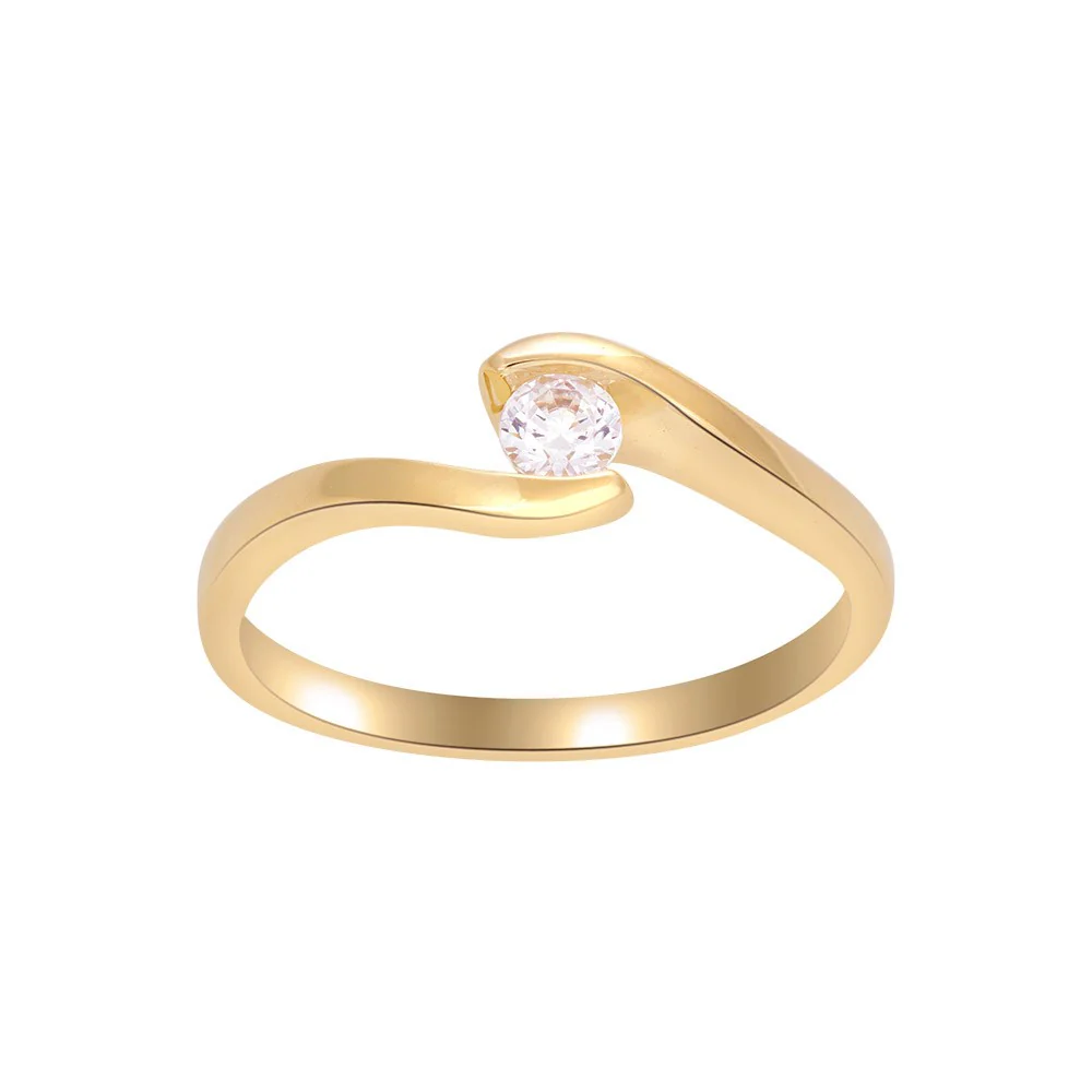 14kt. guldring m/cz