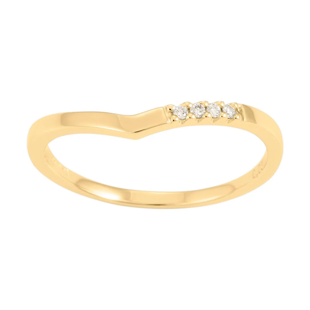 14kt. guldring m/dia 0.030ct W/SI