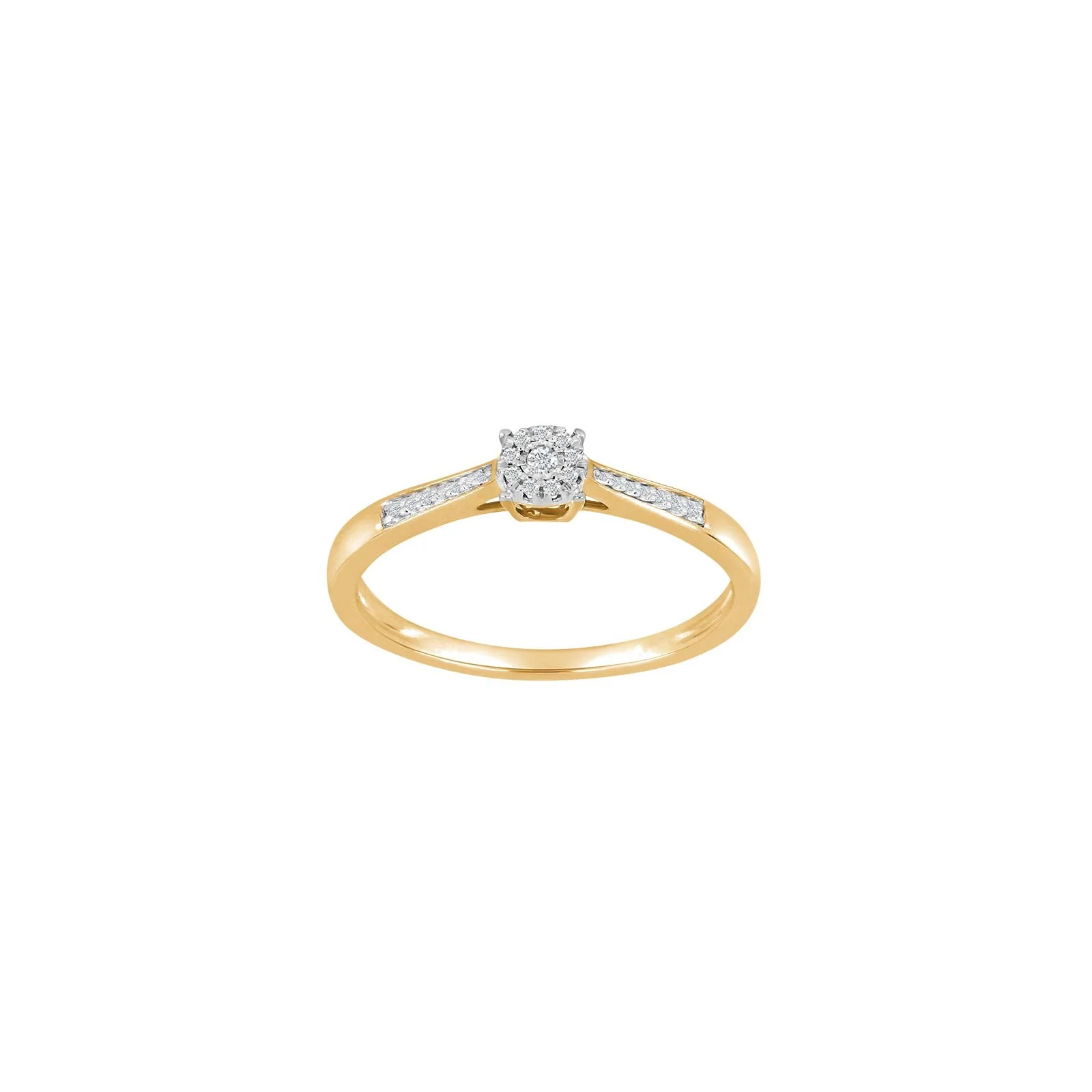 14kt. guldring m/dia. 0.04ct W/SI