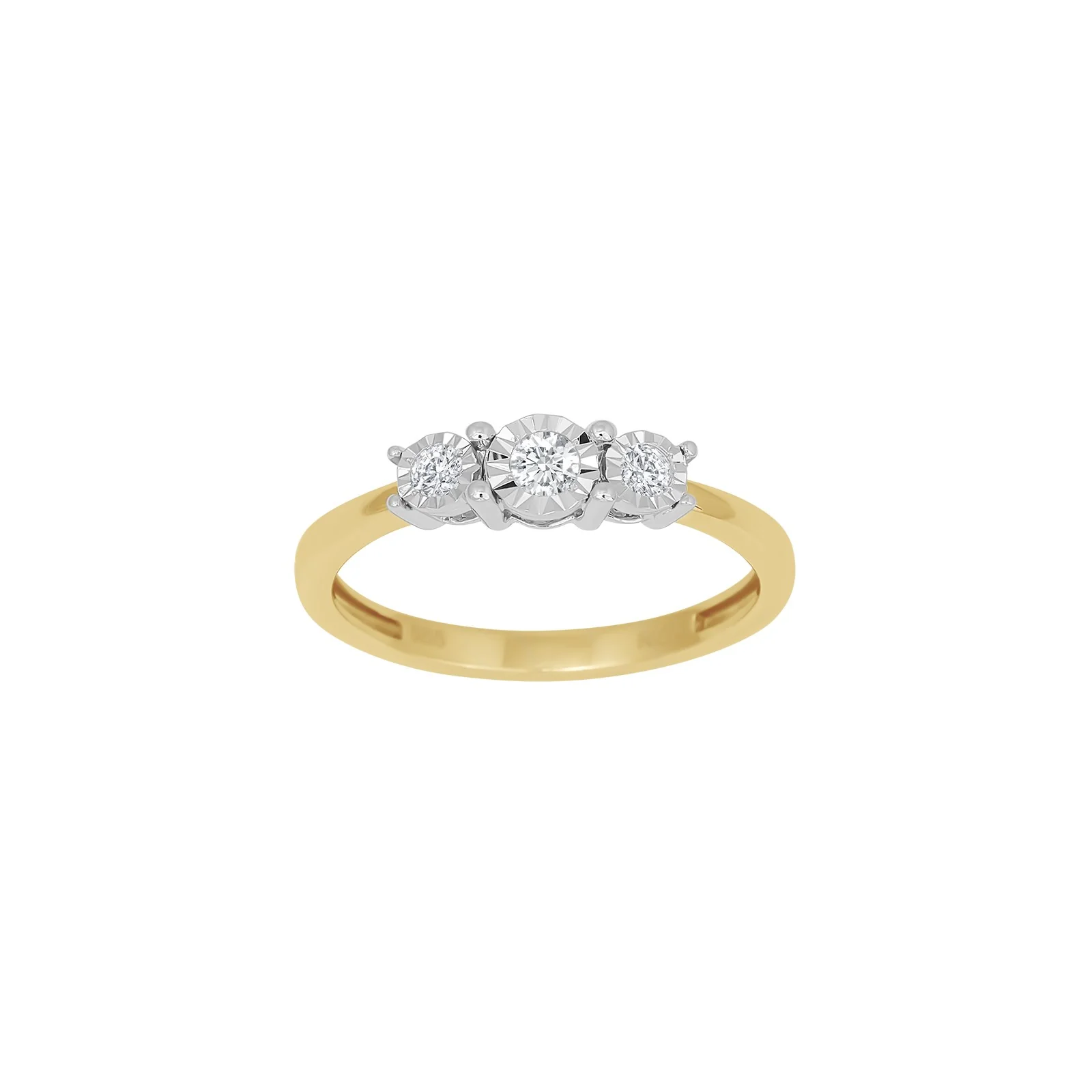 14kt. guldring m/dia. 0.16ct W/SI