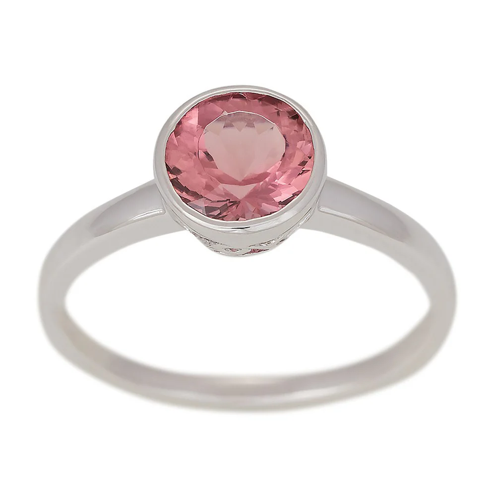 14kt. hvidgulds ring m/pink tourmalin*
