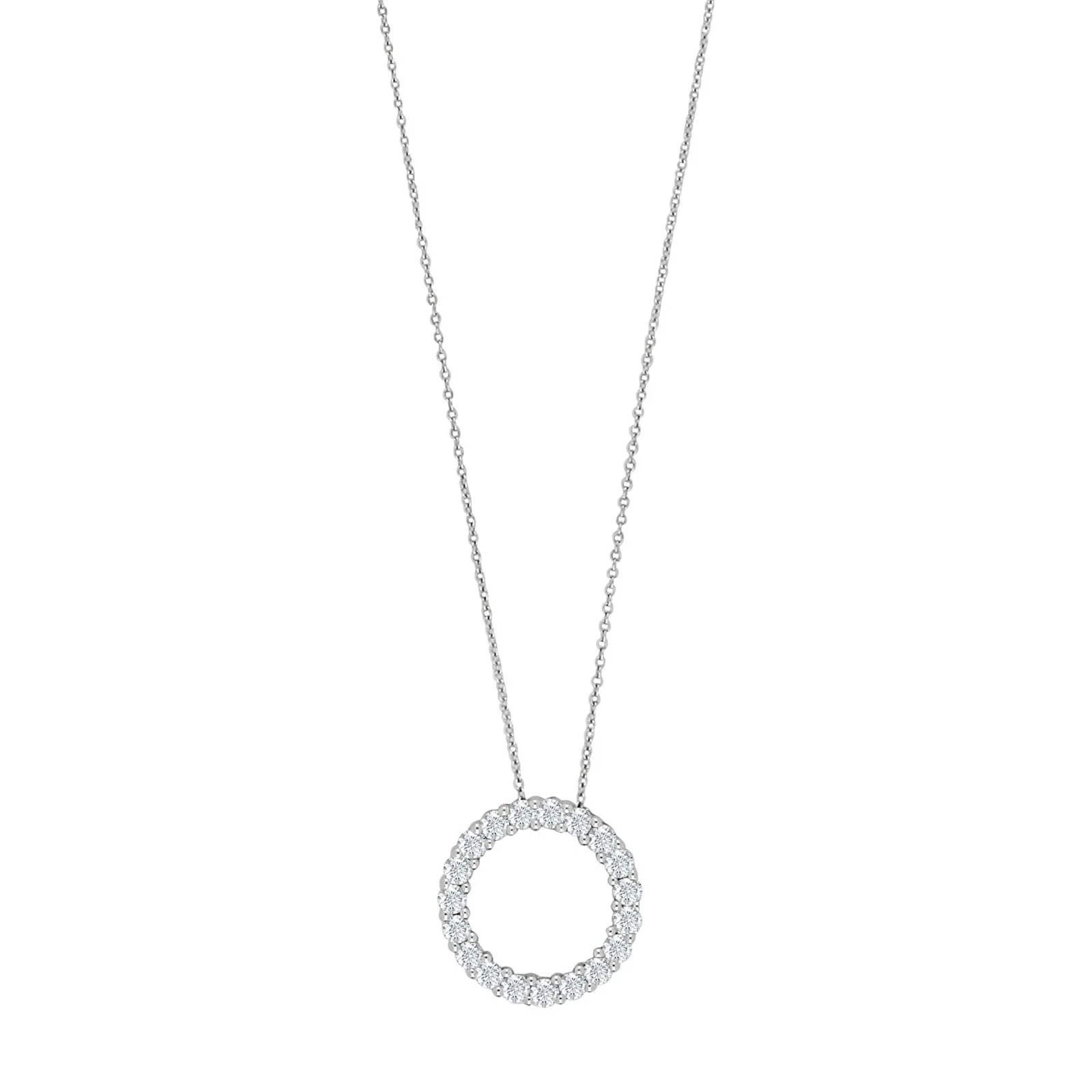 14kt. hvidguldshalskæde m/ cirkel dia.0.495ct W/SI