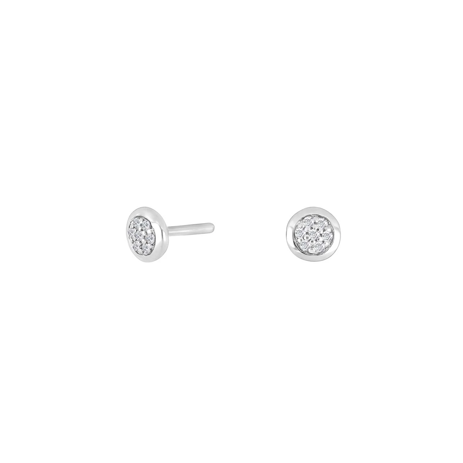 14kt. hvidguldsørestikker pave m/dia. 0.045ct W/SI