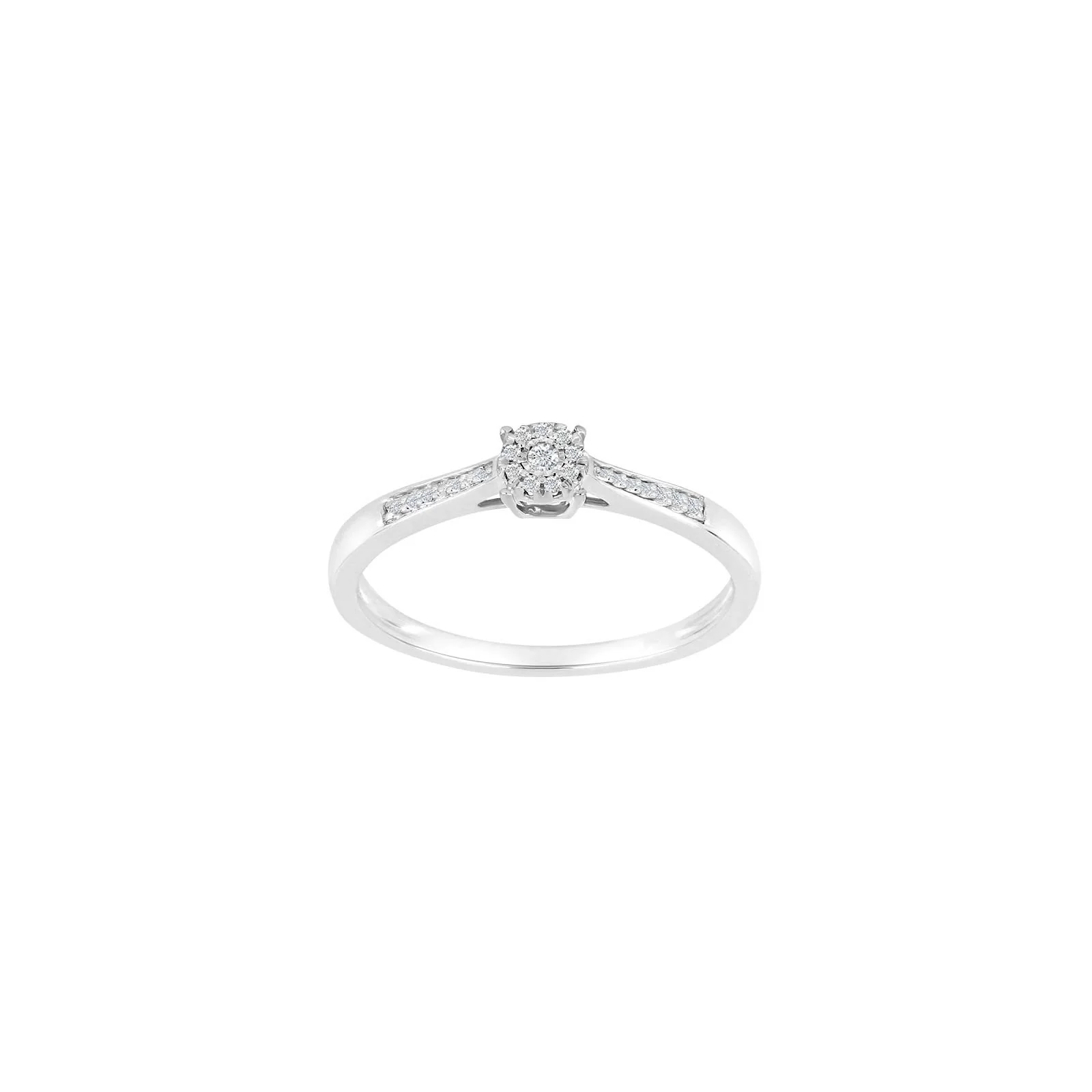 14kt. hvidguldsring m/dia. 0.04ct W/SI