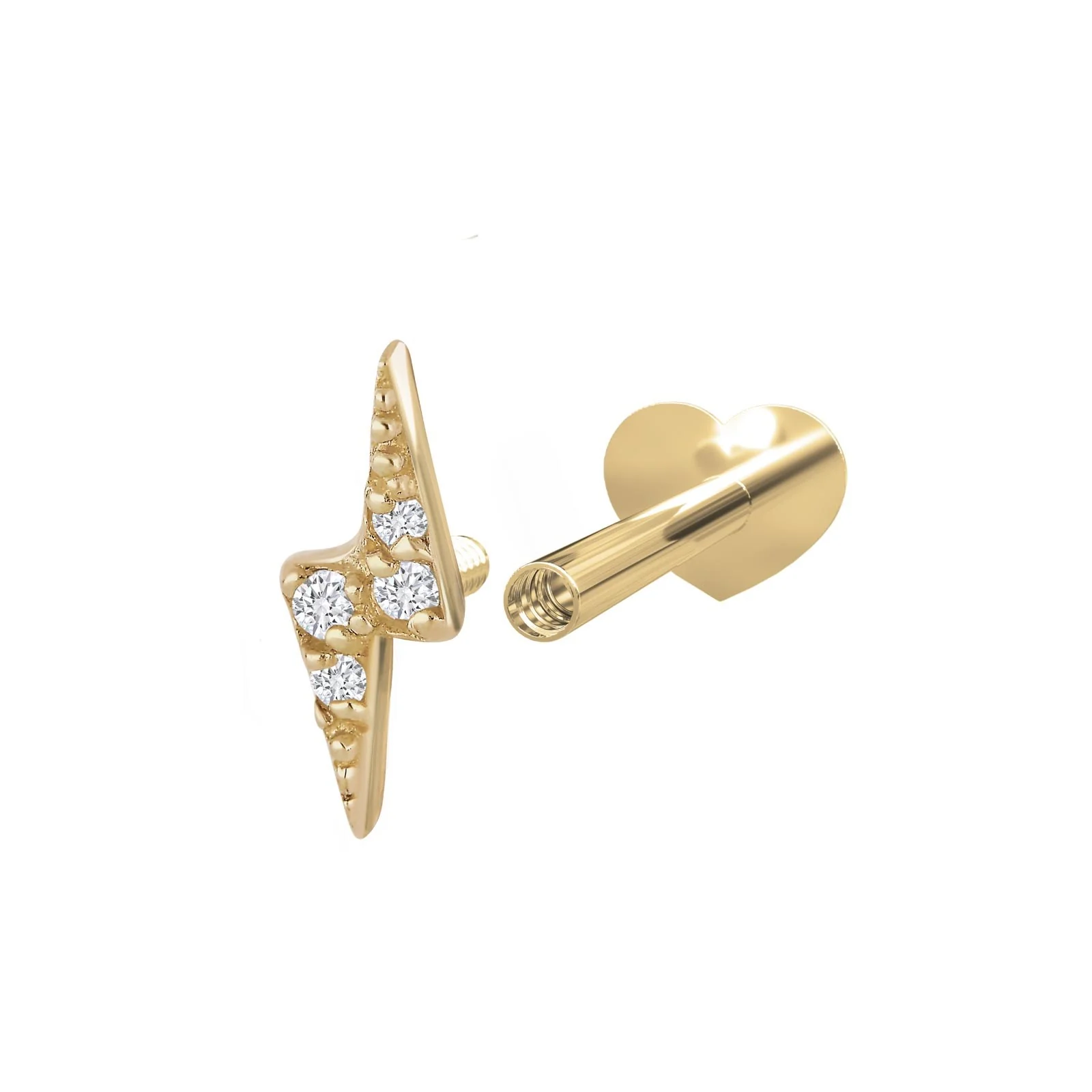14kt. Labret m dia 0,022ct lyn PIERCE52 1stk - Image 2