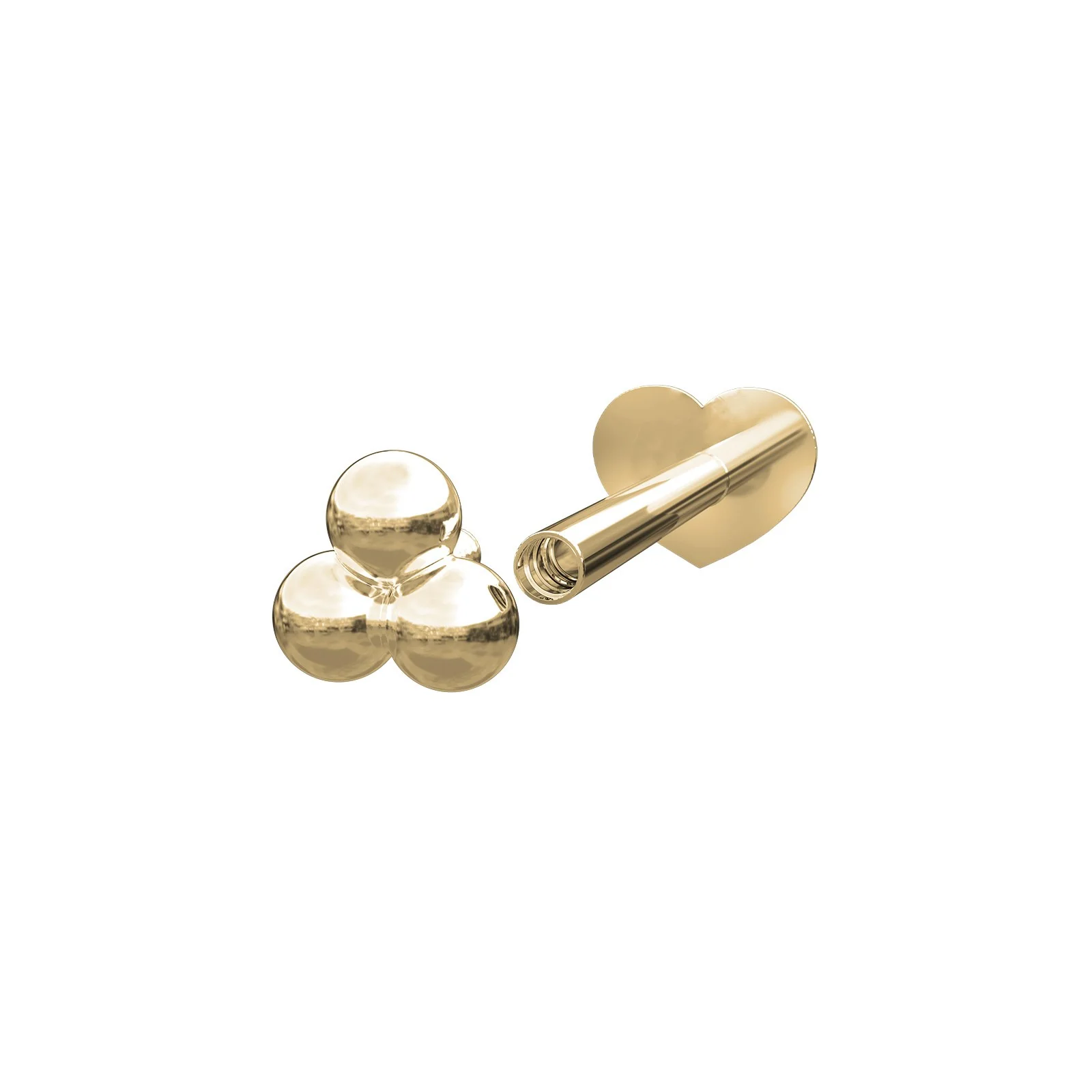 14kt. Labret-piercing 3*2mm kugler PIERCE52 1stk - Image 2