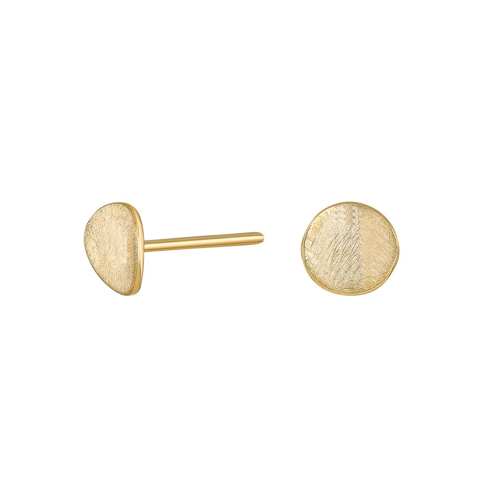 8kt. guldørestikker mat buet plade 6mm