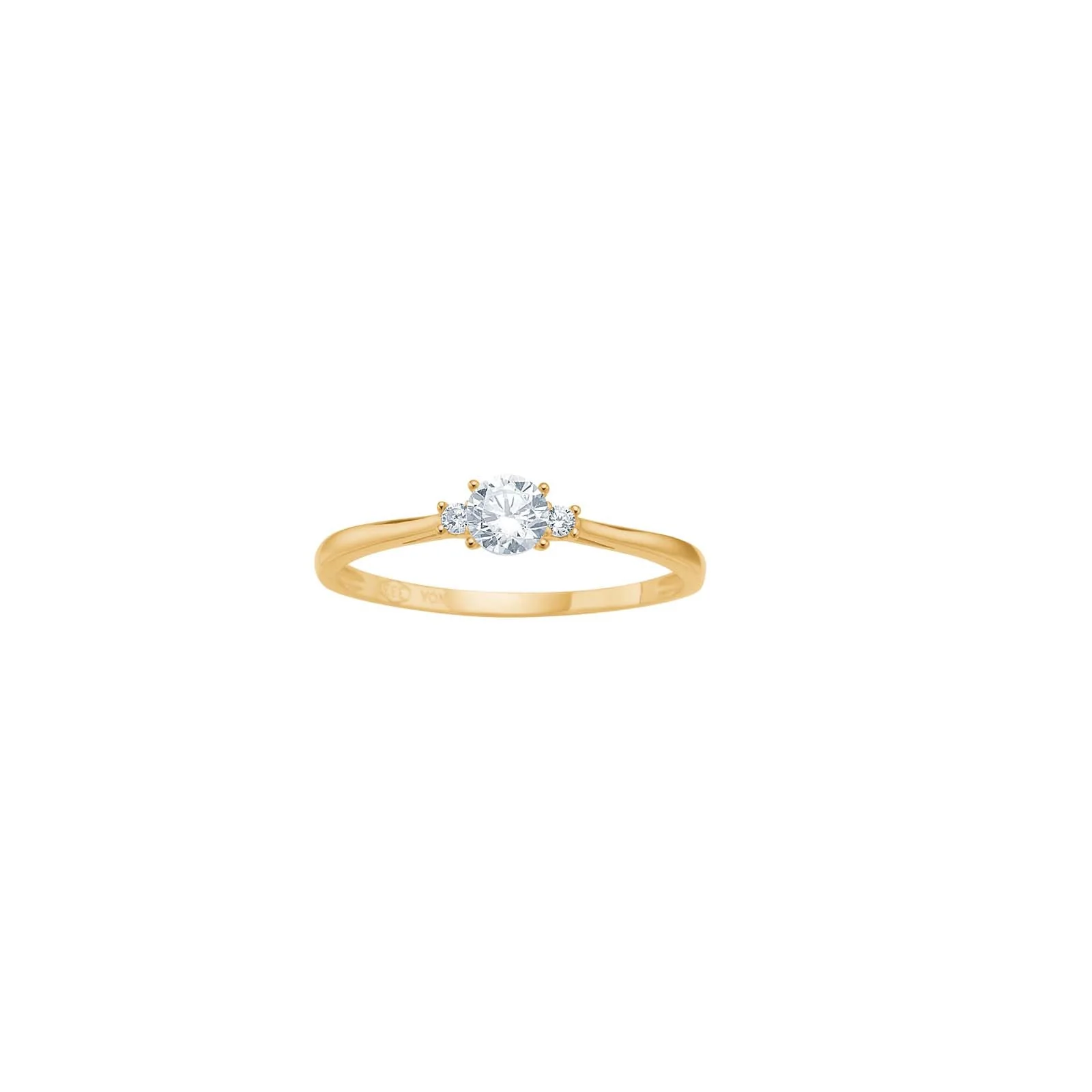 8kt. guldring  m. 4mm cz