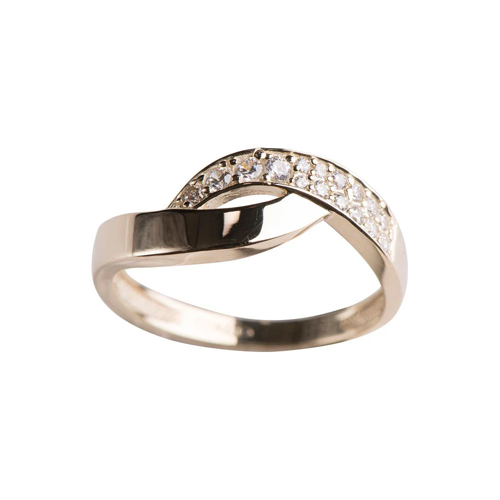 8kt. guldring m/cz