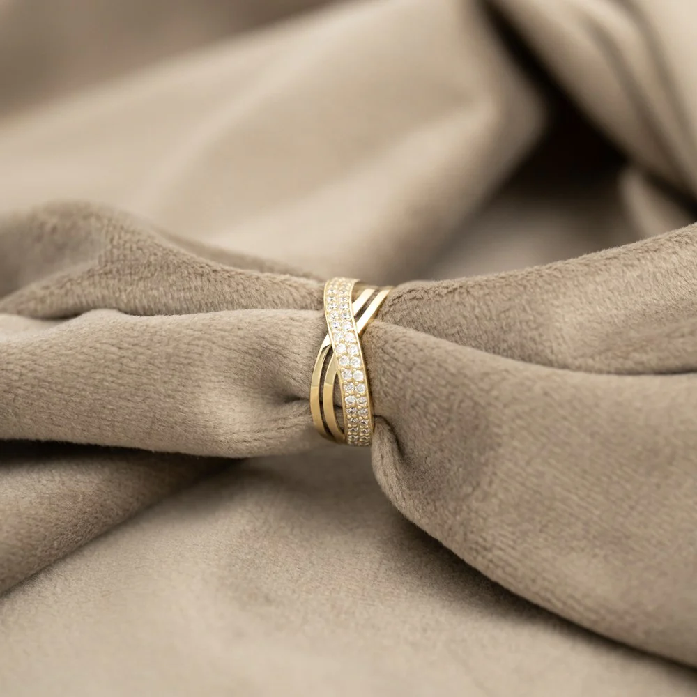 8kt. guldring m/cz - Image 2