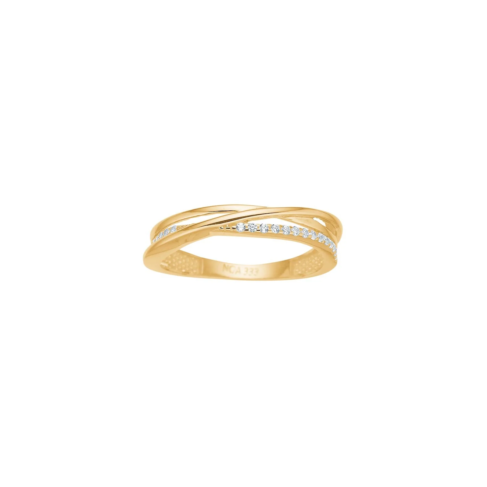 8kt. guldring  m/cz
