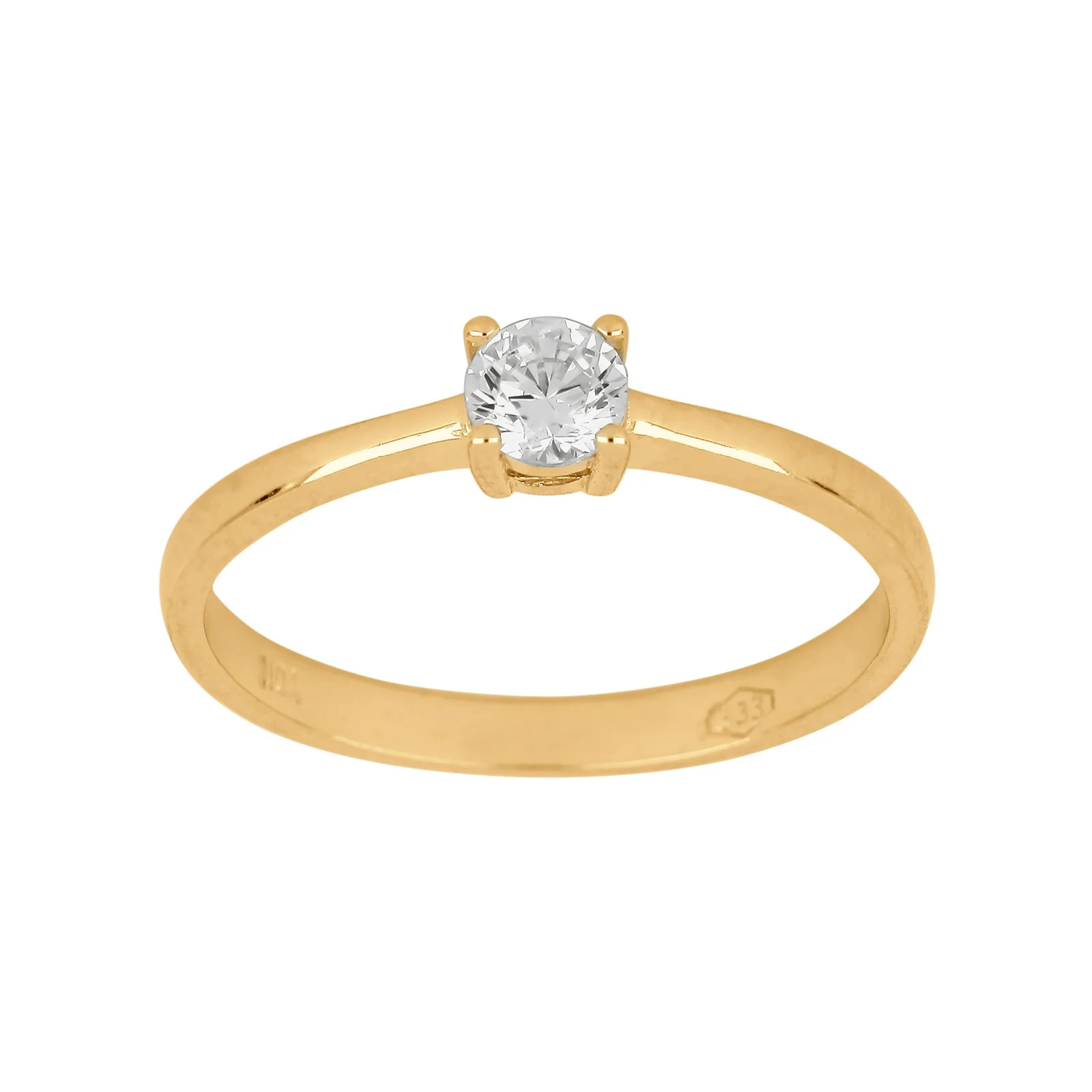 8kt. guldring m/cz i 4 grabber