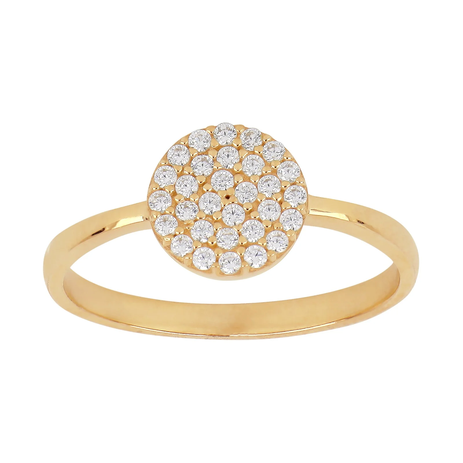 8kt. guldring m/cz rund 8mm