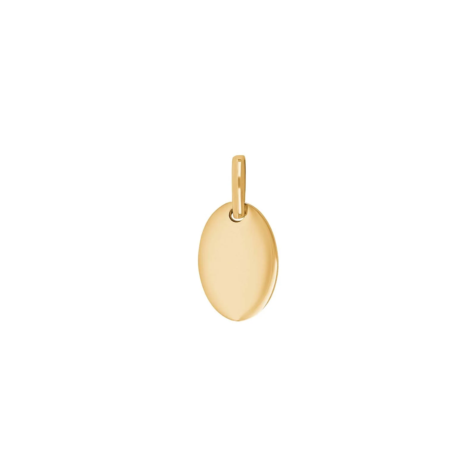 8kt. guldvedhæng oval plade 8x12mm
