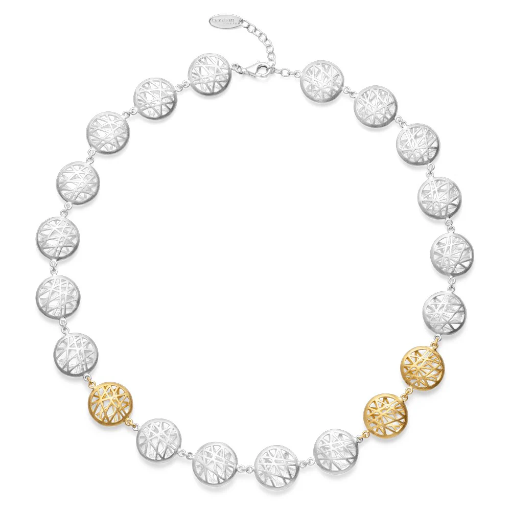 925/- collier "50 Years" delvis fg, børstet 43+3cm