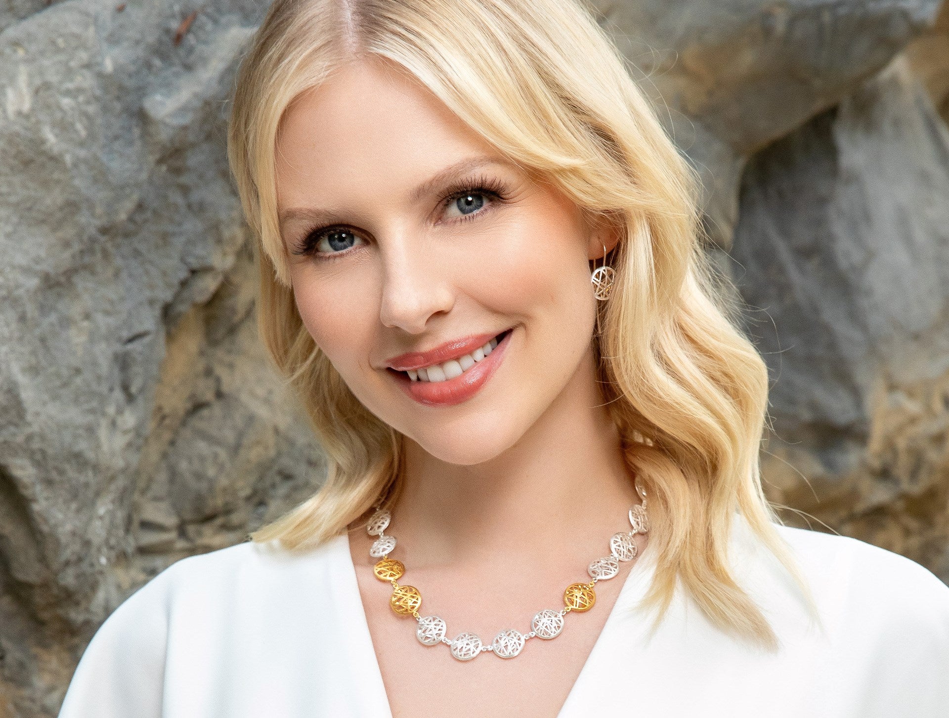 925/- collier "50 Years" delvis fg, børstet 43+3cm - Image 2