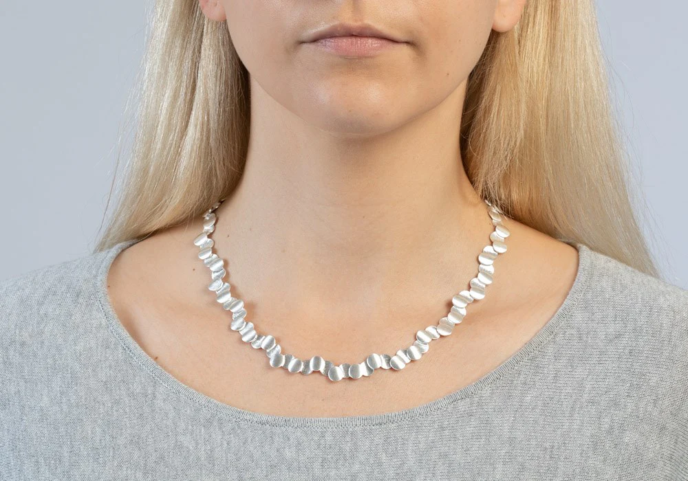 925/- collier mat/børstet, 45cm +3cm - Image 2