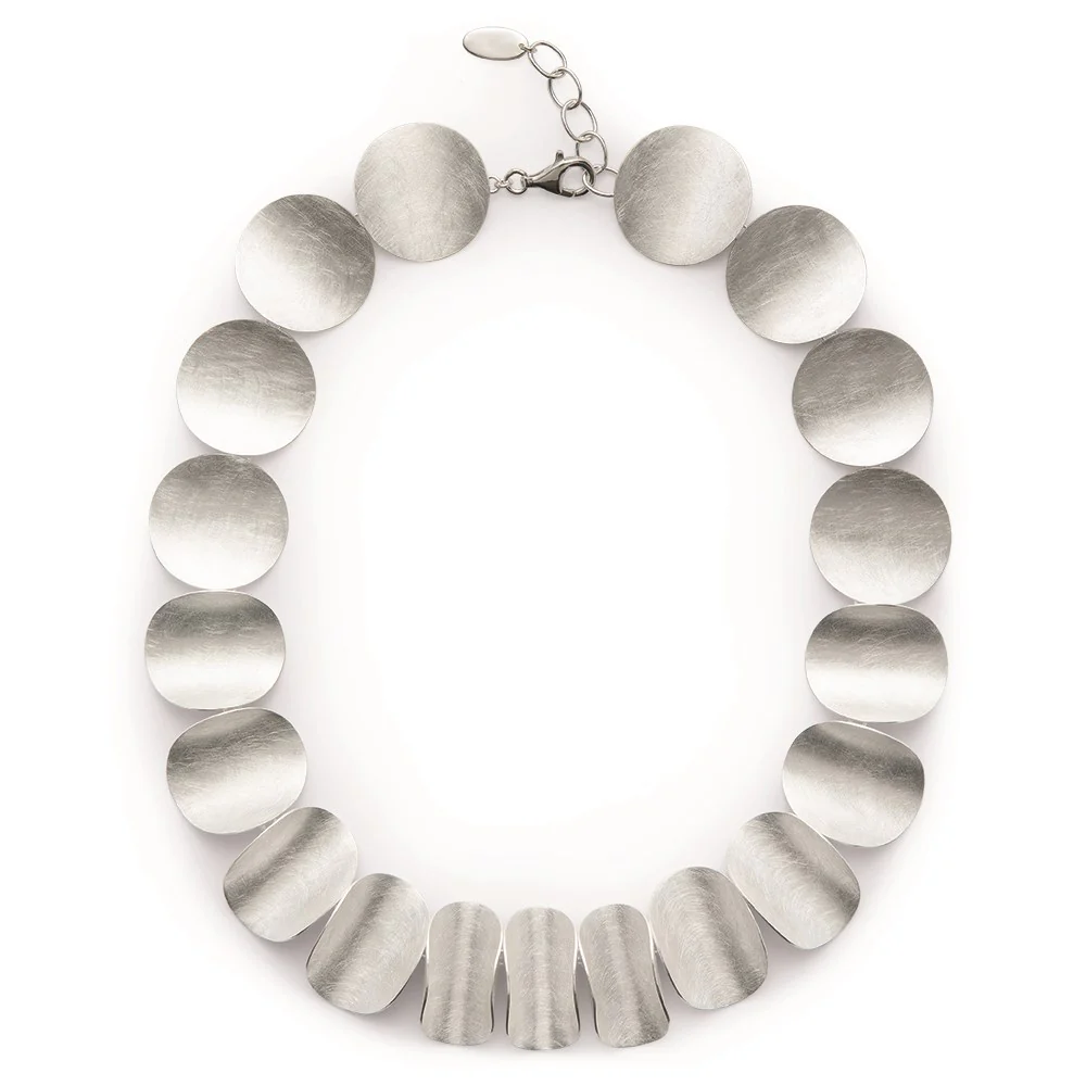 925/- Collier, mat/poleret, 45+3cm