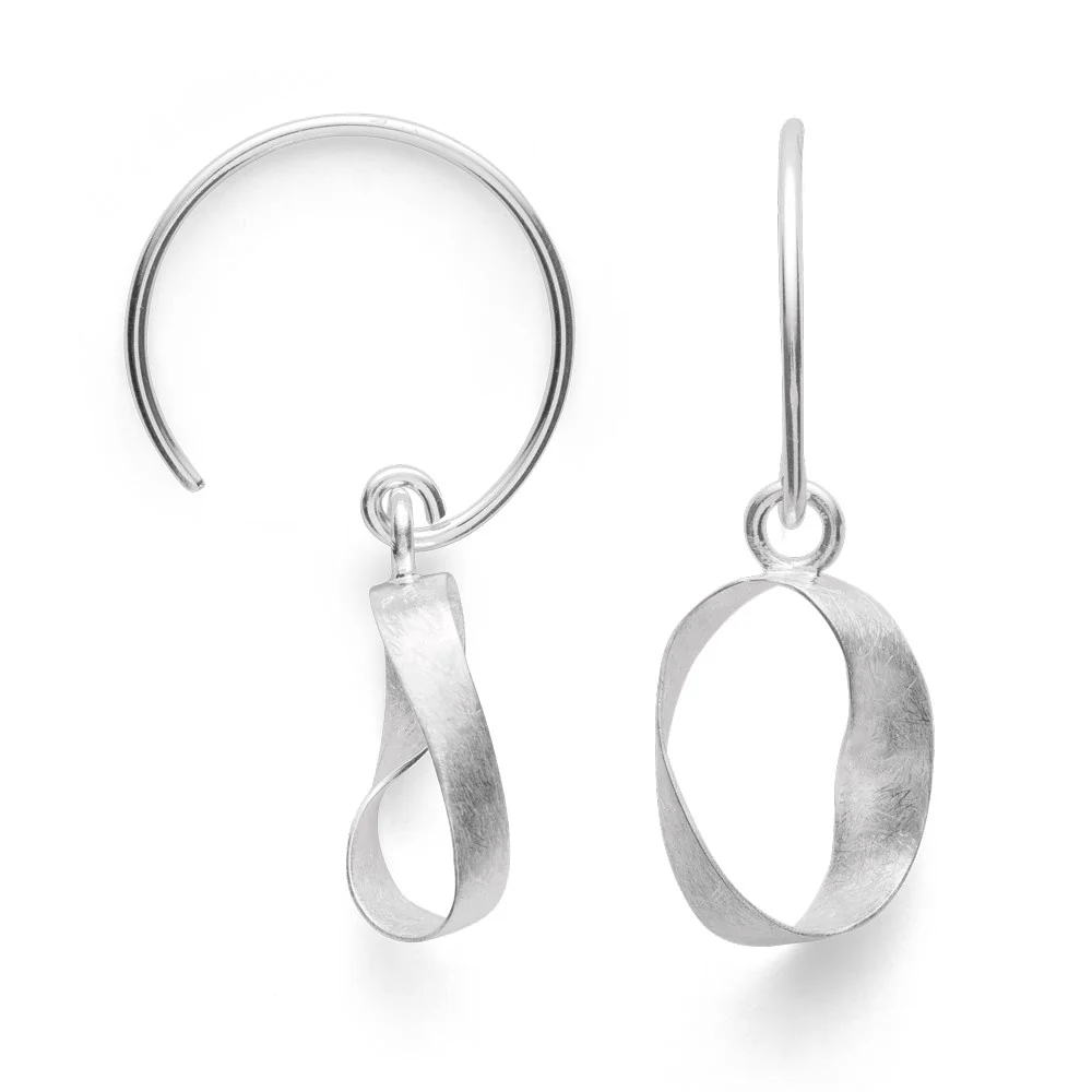 925/- ørehænger børstet