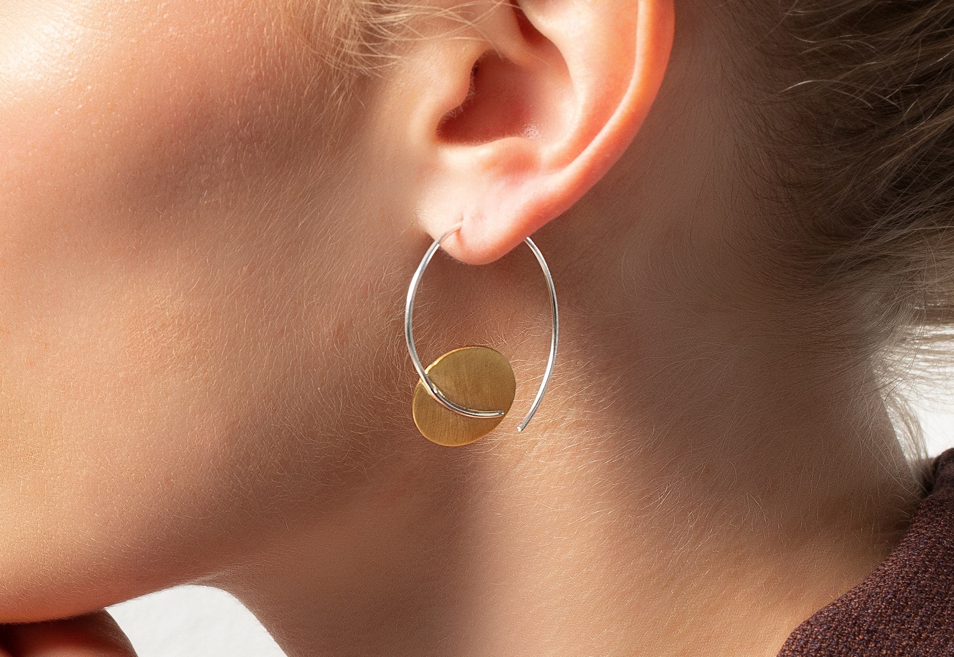 925/- ørehænger, delvis fg mat/blank - Image 2