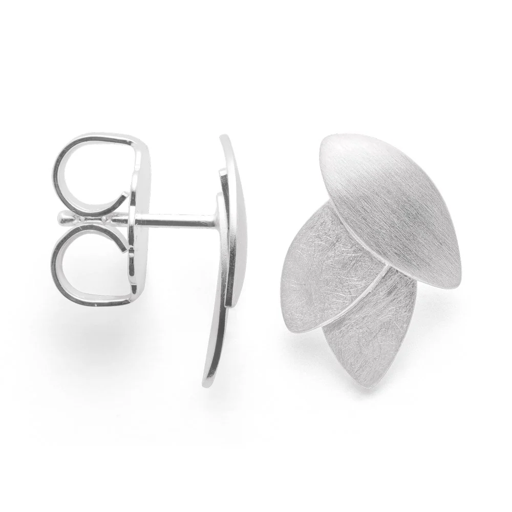 925/- ørehænger med studs mat/børstet