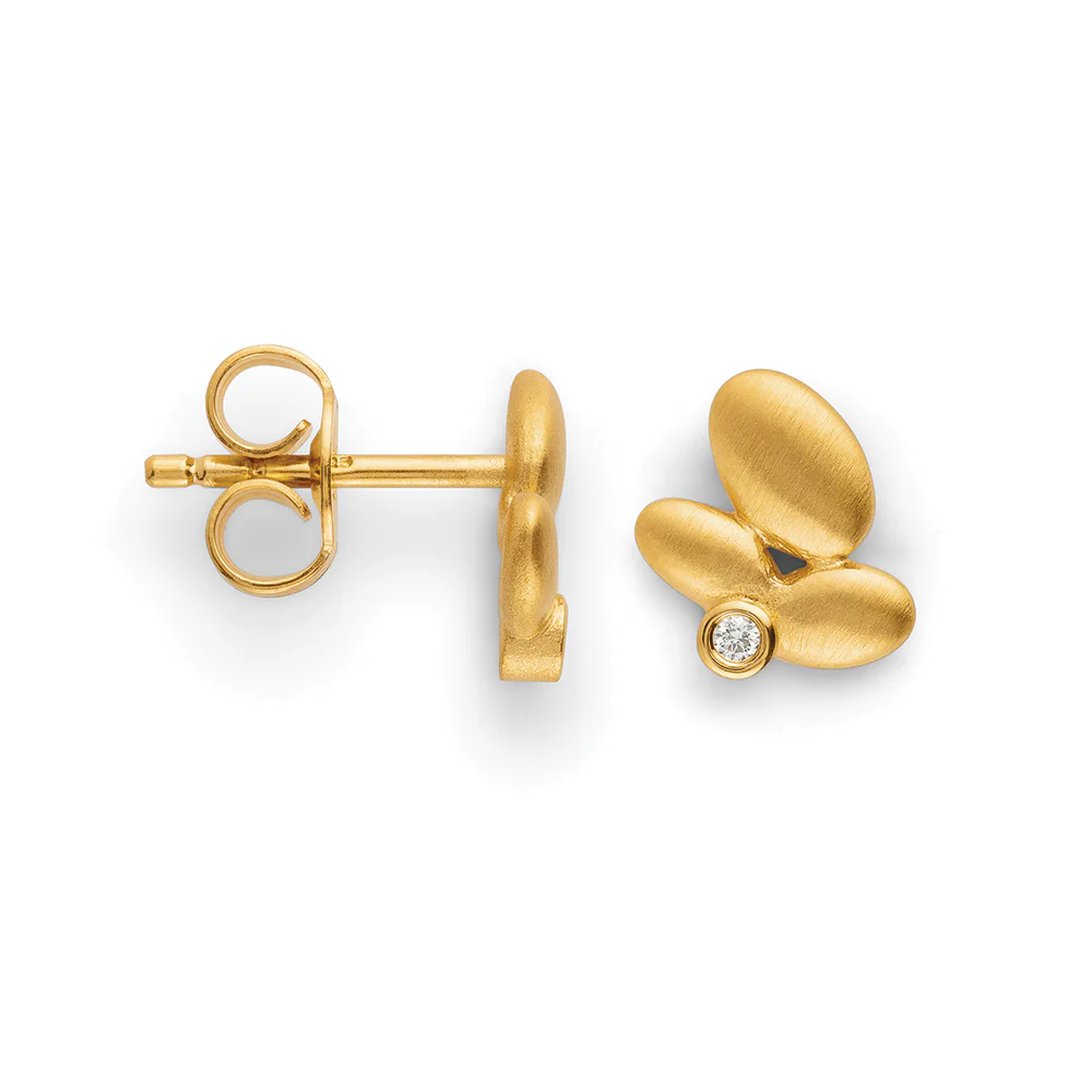 925/-øreringe,fg., mat, dia. 0,02ct W-SI