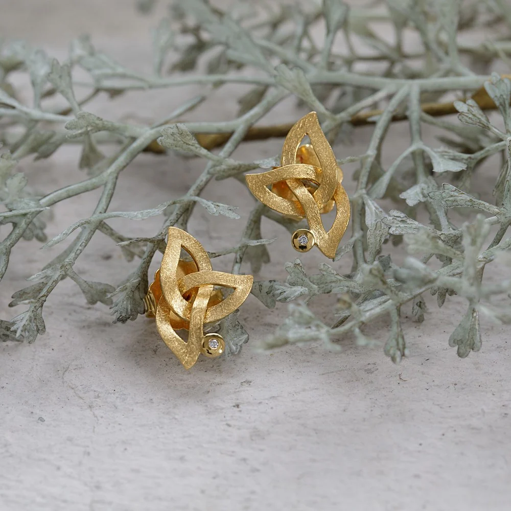 925/- øreringe,fg.,mat, dia. 0,02ct W-SI - Image 3