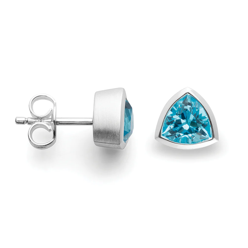 925/- øreringe, mat, blå topaz 1,85ct