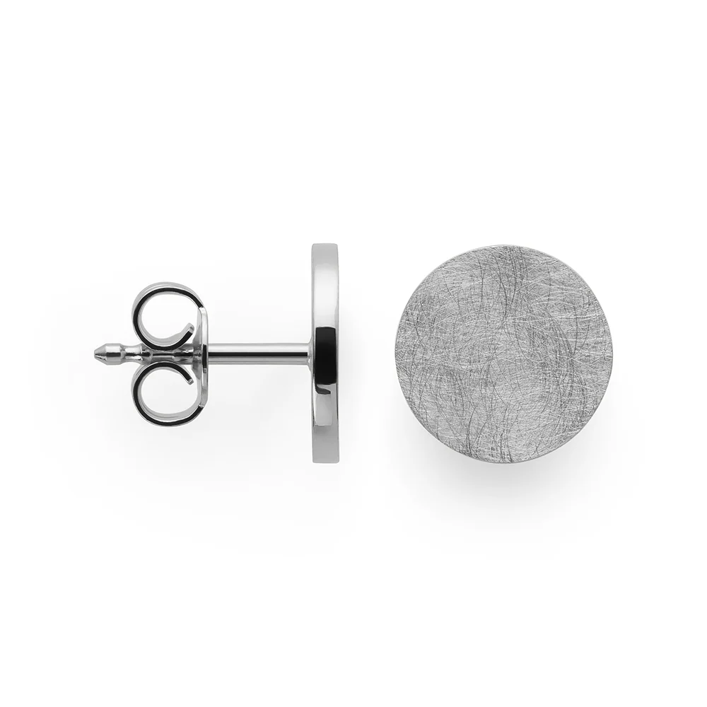 925/- øreringe, rhodium-pl., mat,/pol., 10mm