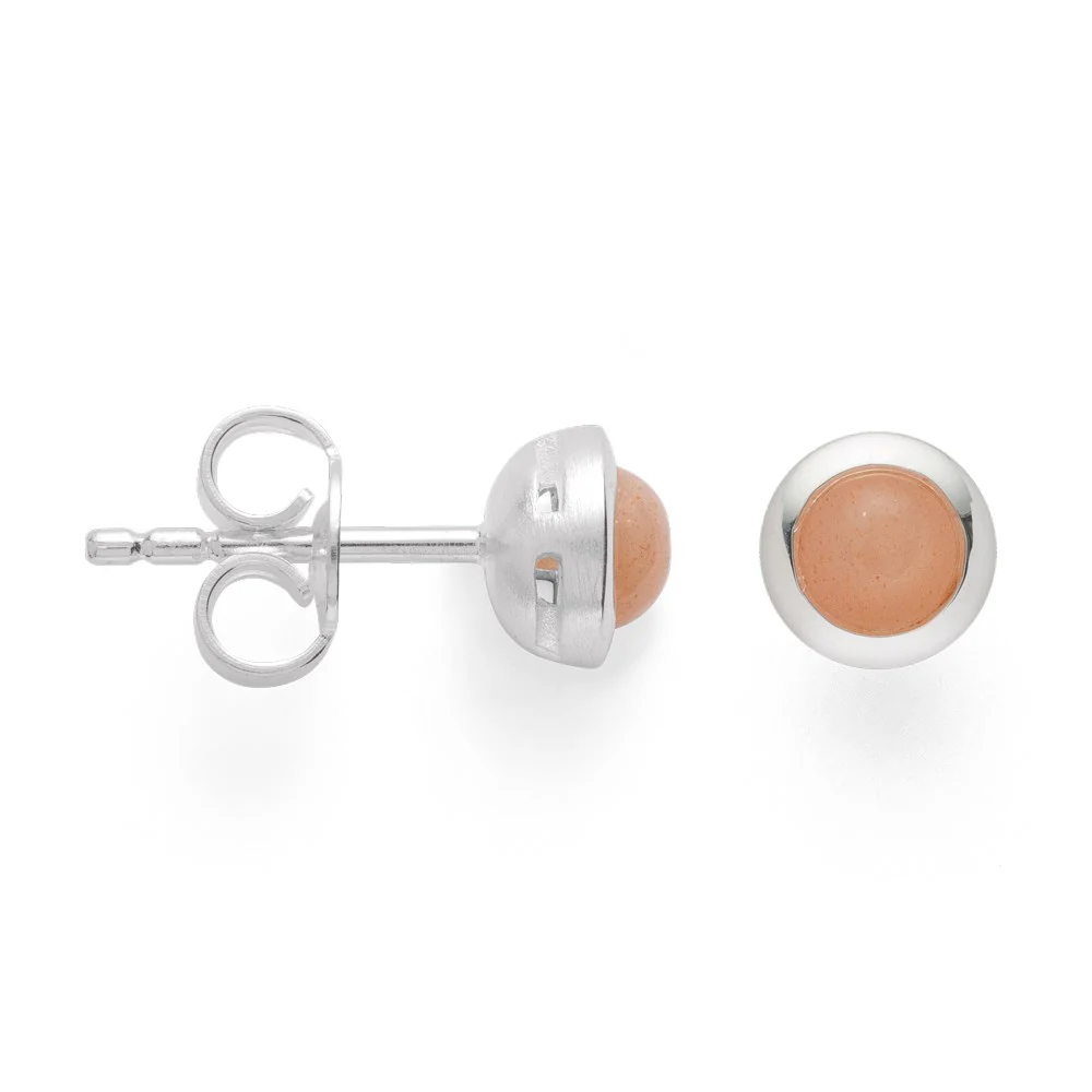 925/- Ørestikker mat/blank, månesten  1.19ct