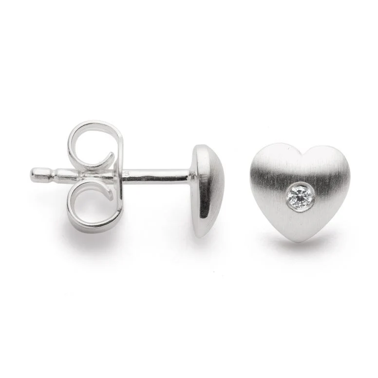 925/- Ørestikker mat, dia.er 0,02ct W-SI