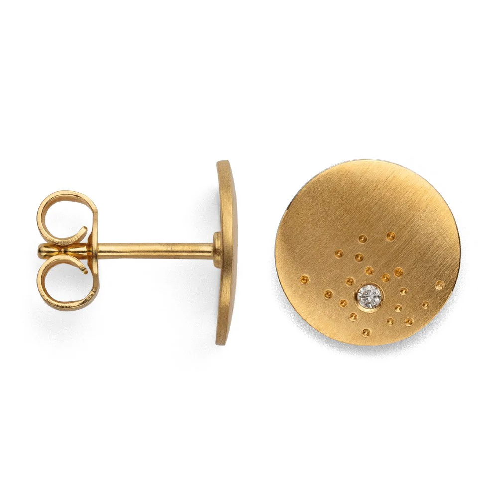 925/- Ørestikker, matfg, br 0,02ct W-SI*