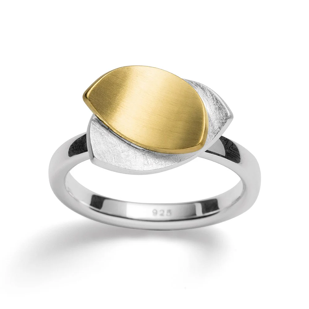 925/- Ring, delvis fg. mat/børstet mat