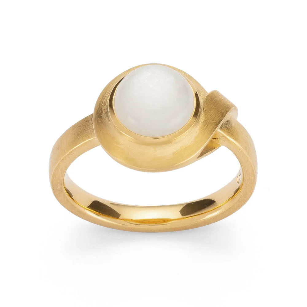 925/- Ring, fg mat/blank, månesten 1.40ct