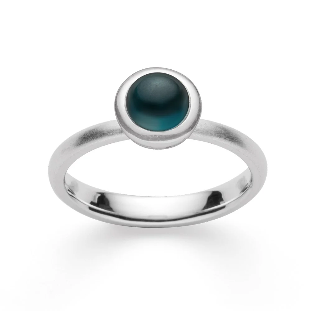 925/- Ring mat/blank, Topaz London Blue 1,21ct