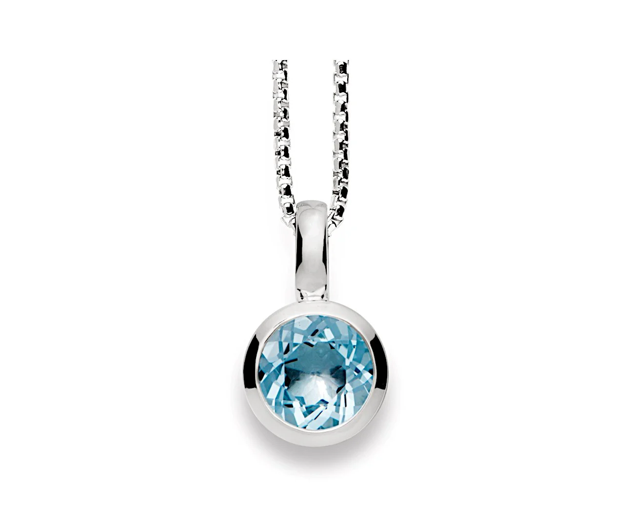 925/- Vedhæng blank, blå topas 1,70ct