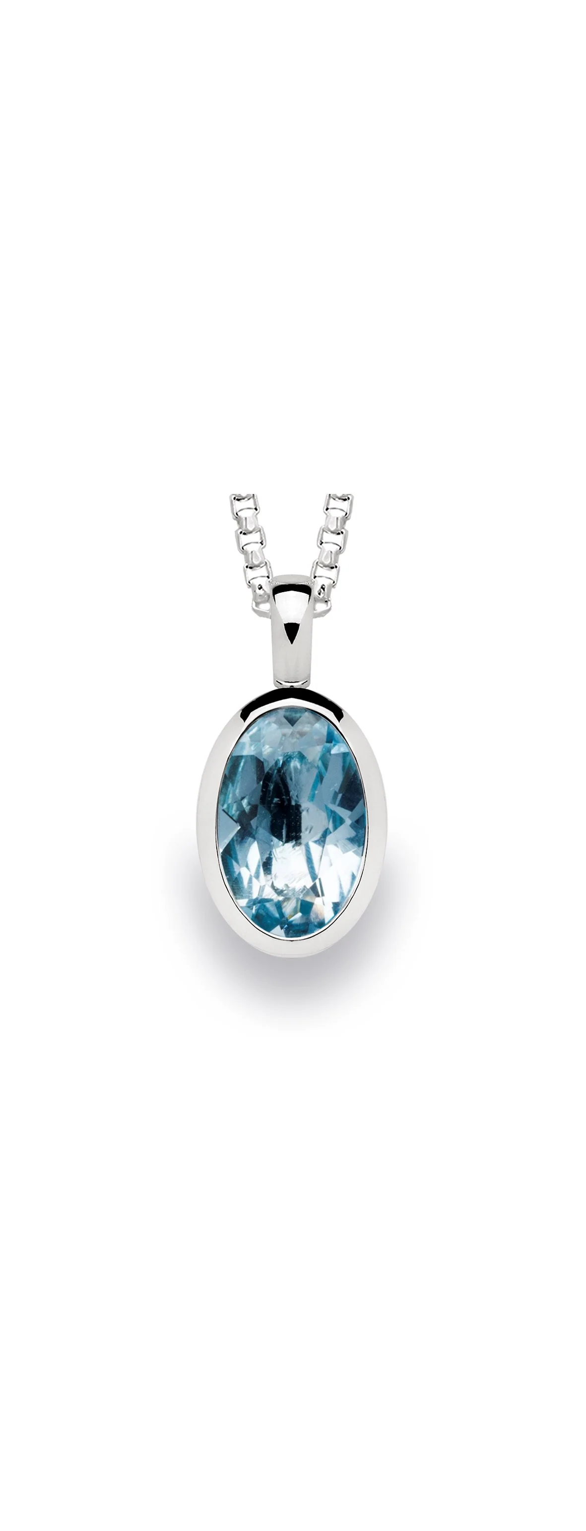 925/- Vedhæng blank, blå topas 3,3ct