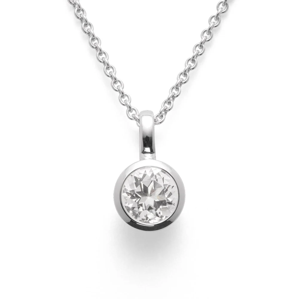 925/- Vedhæng blank, hvid topas 1.46ct