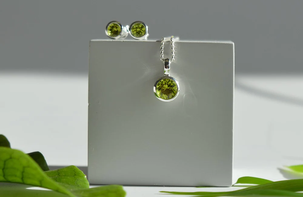 925/- Vedhæng blank, peridot 1.30ct - Image 3